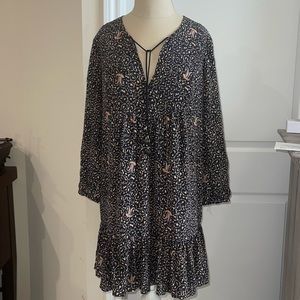 Madewell Fiesta Paisley Tunic Dress Black